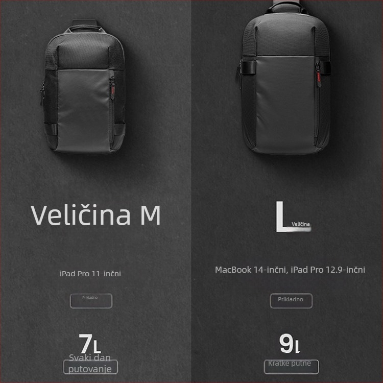 Muška crossbody torba - gradski minimalistički stil, vodootporna, kompatibilna s 11-inčnim prijenosnim računalom/tabletom, velika kapaciteta