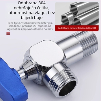 Uglovni ventil, 304 nehrđajući čelik, okretna ugradnja, za sustav tople vode, neto težina 150 g