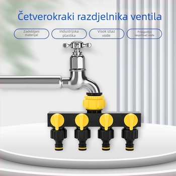 Četverostruki vodovodni razvodnik s prekidačem i brzim priključkom, ulaz 1, izlaza 4, za poljoprivredno navodnjavanje