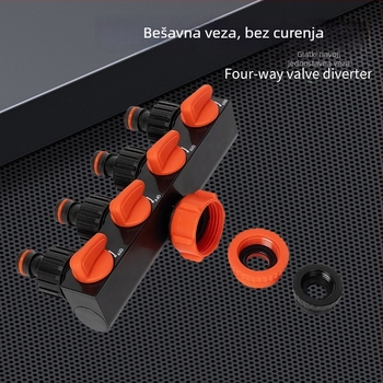 Četverostruki vodovodni razvodnik s prekidačem i brzim priključkom, ulaz 1, izlaza 4, za poljoprivredno navodnjavanje