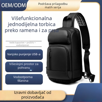Muška torbica za prsni dio crossbody — vodootporni PVC, marka Sheen, stil poslovna putovanja