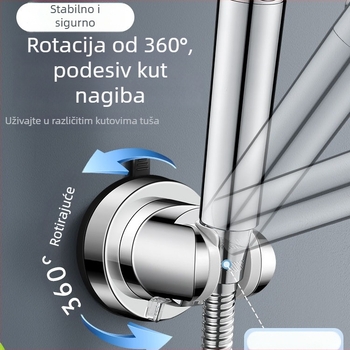 Držač za tuš s usisnom čašom, univerzalni, montaža ljepilom, LR-XP02, ABS