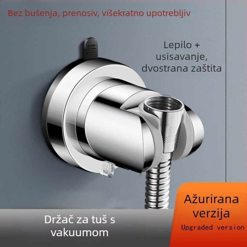 Držač za tuš s usisnom čašom, univerzalni, montaža ljepilom, LR-XP02, ABS