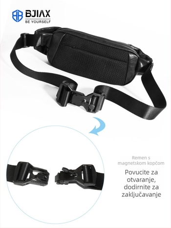 Muška kožna crossbody torba velikog kapaciteta, urbanog jednostavnog stila, koža prvog sloja, vodootporna, Bjiax brend, podstava poliester