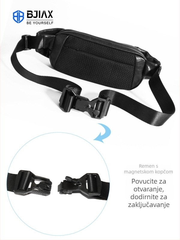 Muška kožna crossbody torba velikog kapaciteta, urbanog jednostavnog stila, koža prvog sloja, vodootporna, Bjiax brend, podstava poliester