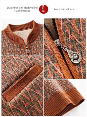 Ženski zimski kardigan jakna s kariranim uzorkom, vuneno‑poliesterska smjesa do 30% poliester, elegantan gradski stil, duljina 50–65 cm, proljetno izdanje 2025