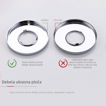 Bakrena tuš glava HOJ001 | 4‑točkovna NPT ugradnja | radna temperatura 0–90 °C | nazivni tlak 0,5 MPa