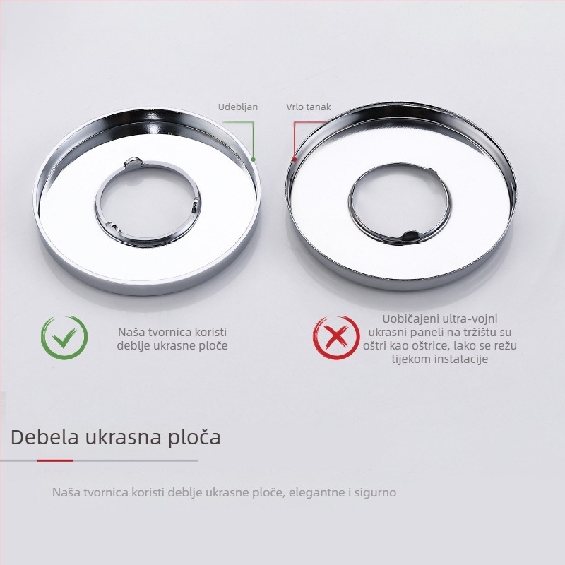 Bakrena tuš glava HOJ001 | 4‑točkovna NPT ugradnja | radna temperatura 0–90 °C | nazivni tlak 0,5 MPa