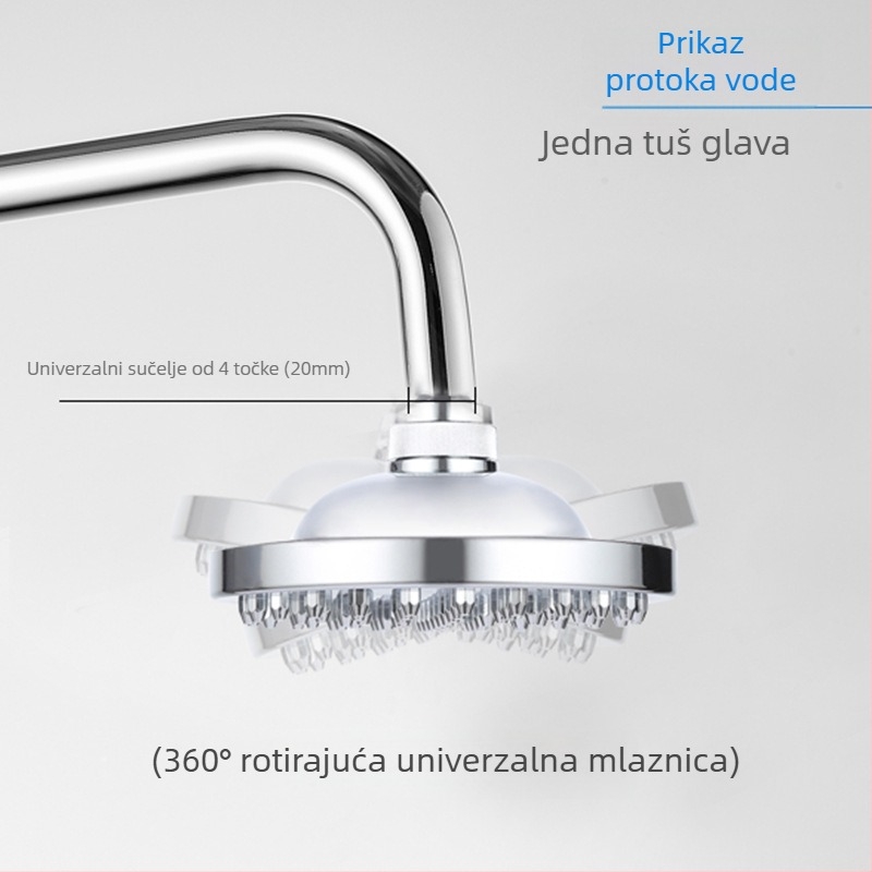 Tuš glava od ABS plastike s kromiranim premazom, gornji raspršivanje, kružni dizajn, model SW-3021/3008-6/3008-8