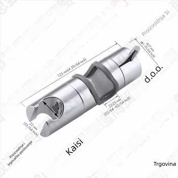 ABS držač tuša s kliznim poklopcem, kromirani, za ručni tuš, model PB10, tri promjera dostupna