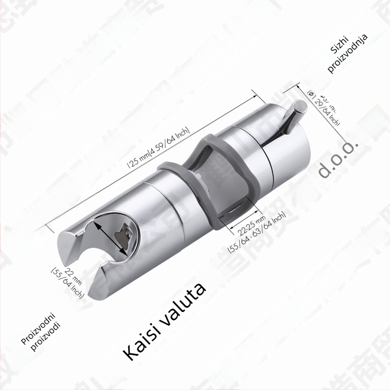 ABS držač tuša s kliznim poklopcem, kromirani, za ručni tuš, model PB10, tri promjera dostupna