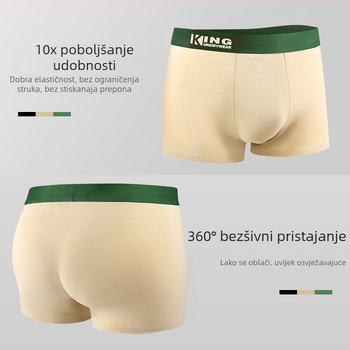 Muške pamuk bokserice – prozračne, antibakterijske, srednji pojas, prepona podstava od viskoze