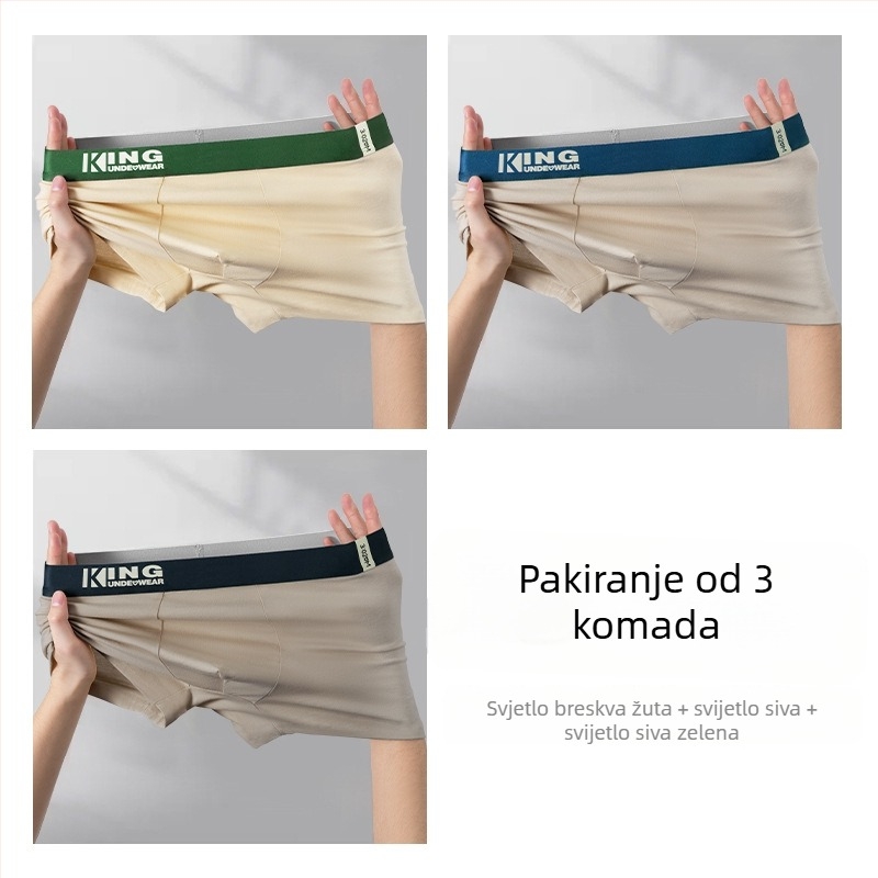 Muške pamuk bokserice – prozračne, antibakterijske, srednji pojas, prepona podstava od viskoze