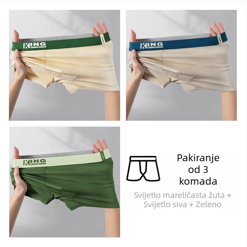 Muške pamuk bokserice – prozračne, antibakterijske, srednji pojas, prepona podstava od viskoze
