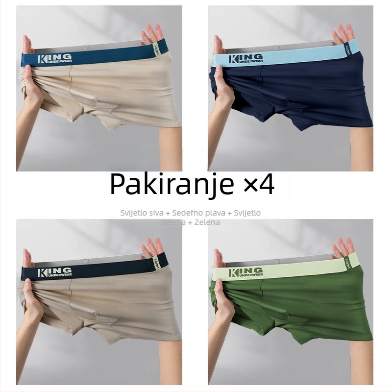 Muške pamuk bokserice – prozračne, antibakterijske, srednji pojas, prepona podstava od viskoze
