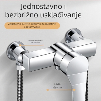Tuš konverzijski adapter s miješkim ventilom i površinski montiranom temeljem | Materijali: legura / bakar / nehrđajući čelik | Moderan minimalistički stil