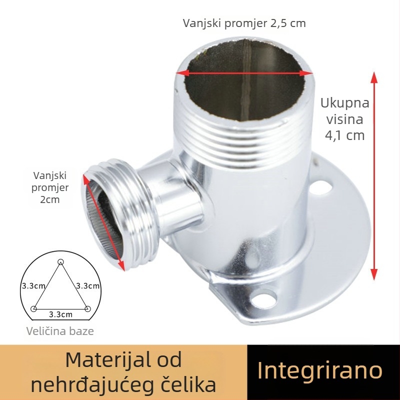 Tuš konverzijski adapter s miješkim ventilom i površinski montiranom temeljem | Materijali: legura / bakar / nehrđajući čelik | Moderan minimalistički stil