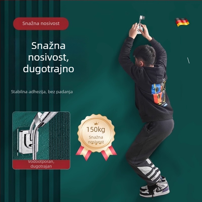 ABS držač za tuš, montaža bez bušenja, elektroplakirani završetak, model LJ-WXZJ001, izlaz vode: miješani tip