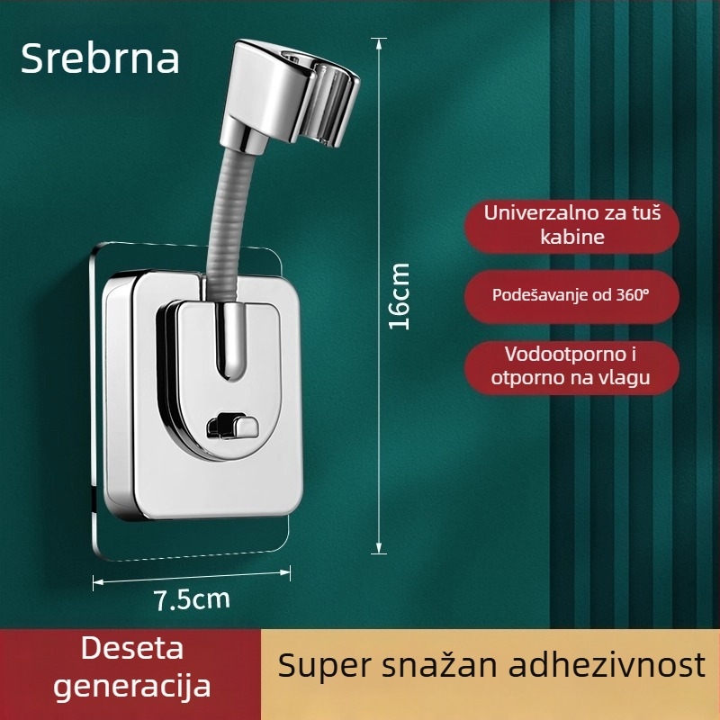 ABS držač za tuš, montaža bez bušenja, elektroplakirani završetak, model LJ-WXZJ001, izlaz vode: miješani tip