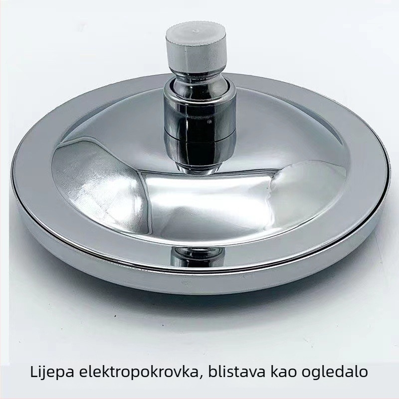 Nerđajući čelična glava tuša s gornjim raspršivanjem, kišni način, velike otvore za sprječavanje začepljenja vode, navojni priključak, maksimalna temperatura 100°C, 1.0 MPa
