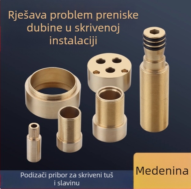 Skrivena produžna šipka za jezgru tuš ventila – za zidni mješalicu – mesing, dodatak za podizanje, moderni stil jednostavnosti