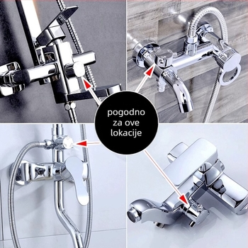 Jezgra ventila za tuš rasdjelnik – 2/3/4 stupnja miješanja tople i hladne vode, 90° okret, trajanje 3–5 godina, kompatibilan s tušem