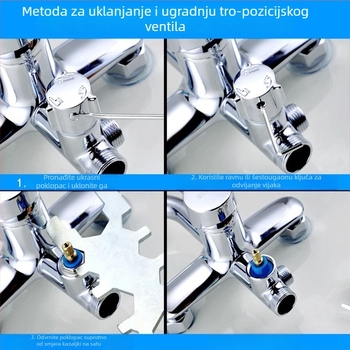 Jezgra ventila za tuš rasdjelnik – 2/3/4 stupnja miješanja tople i hladne vode, 90° okret, trajanje 3–5 godina, kompatibilan s tušem