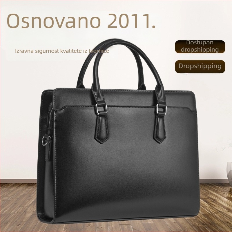 Poslovna torba od prave kože s kodnom bravom, zaštita od krađe, nošenje preko ramena ili crossbody, velika zapremina