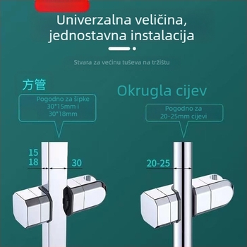 Junzhou Bez bušenja: sprchovna šipka s podesivim držačem za tuš glavu, ABS, model Jz