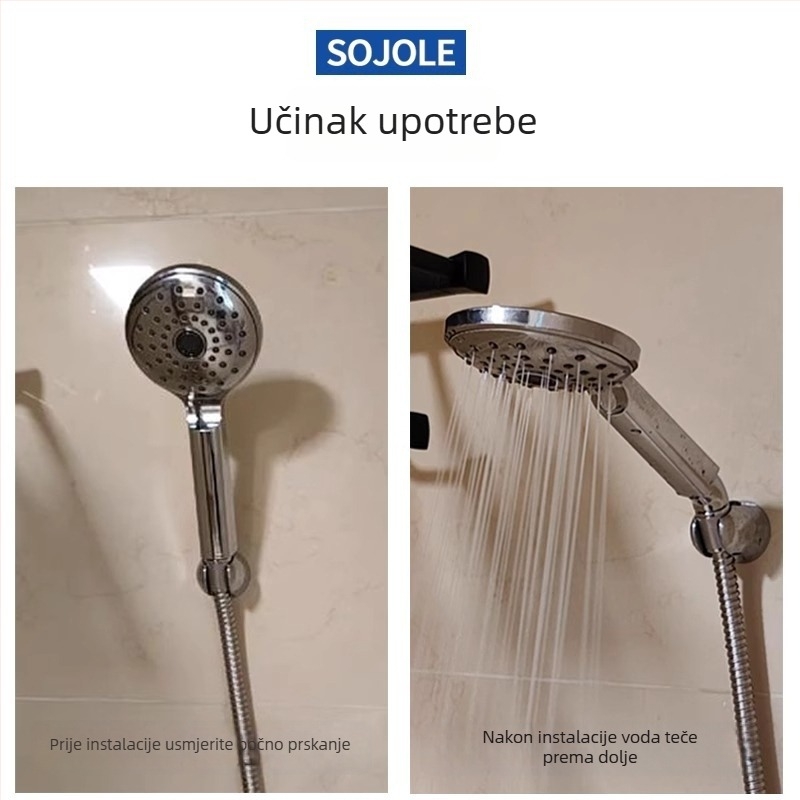 Regulator kuta tuša, 135° zavoj, cinkov spoj, elektroplatiranje, okretni spoj, kontrola temperature
