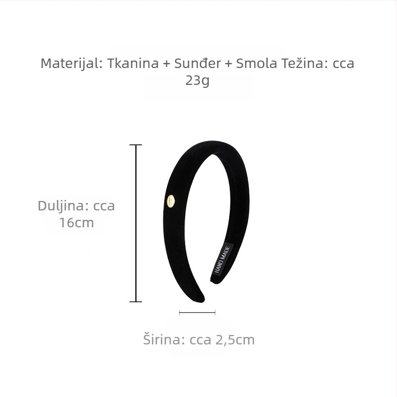 Traka za kosu — tkanina, ručna izrada, jednostavan stil (materijal: tkanina; obrada: ručna izrada; sezona: jesen 2025)