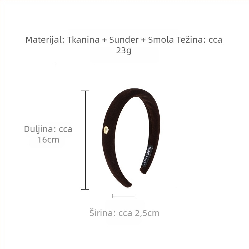 Traka za kosu — tkanina, ručna izrada, jednostavan stil (materijal: tkanina; obrada: ručna izrada; sezona: jesen 2025)
