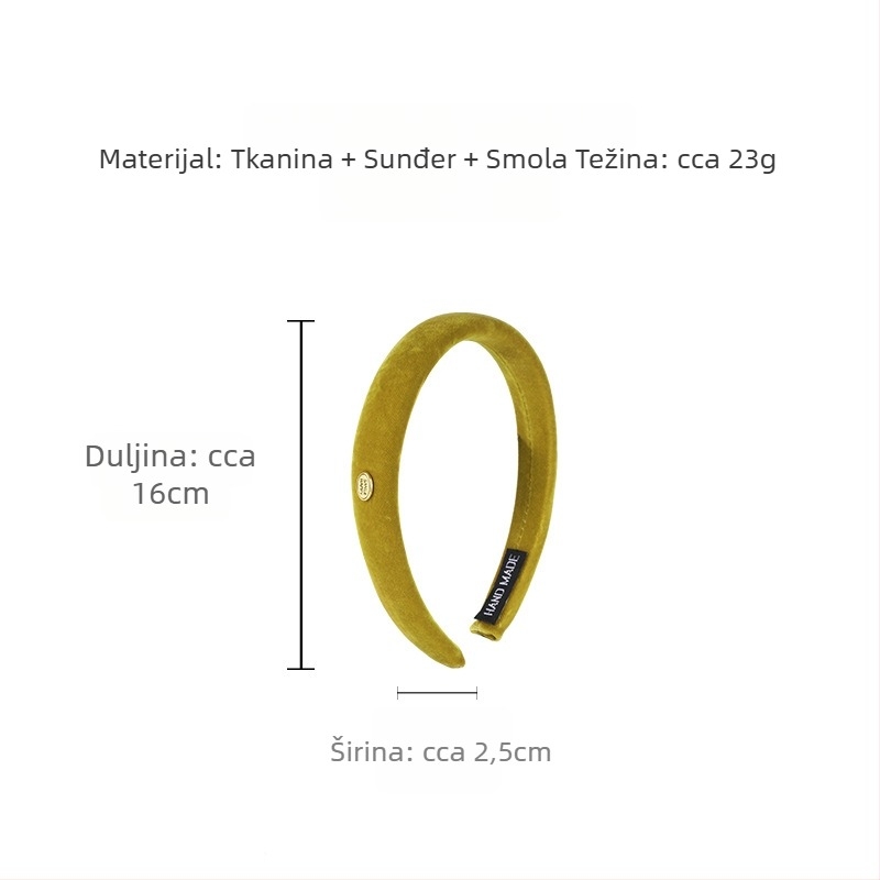 Traka za kosu — tkanina, ručna izrada, jednostavan stil (materijal: tkanina; obrada: ručna izrada; sezona: jesen 2025)