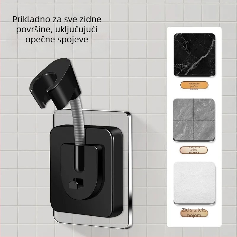Držač tuš glave, bez bušenja, ABS materijal, univerzalni četveropunktni interfejs