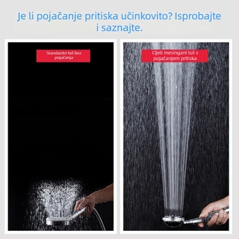 Set tuš glava od bakra, kišna funkcija, spiralna instalacija, model THS01, nominalni tlak 1,2 MP