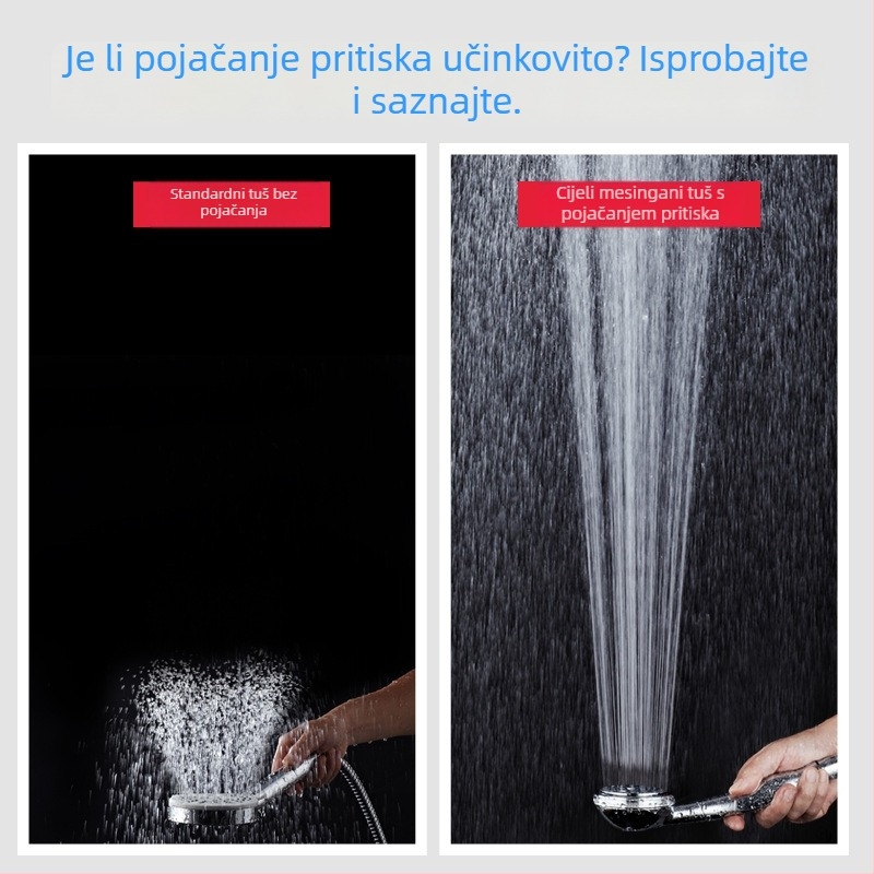 Set tuš glava od bakra, kišna funkcija, spiralna instalacija, model THS01, nominalni tlak 1,2 MP