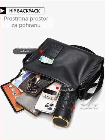 Muška torba preko ramena od kože prvog sloja, korejskog stila, za putovanja, Bonny Kangaroo
