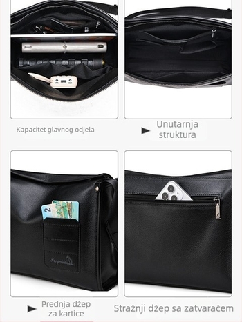Muška torba preko ramena od kože prvog sloja, korejskog stila, za putovanja, Bonny Kangaroo