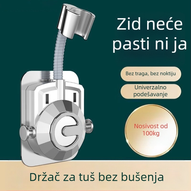 Držač za tuš glavu s postoljem (bez bušenja; ABS materijal; moderni minimalistički stil)