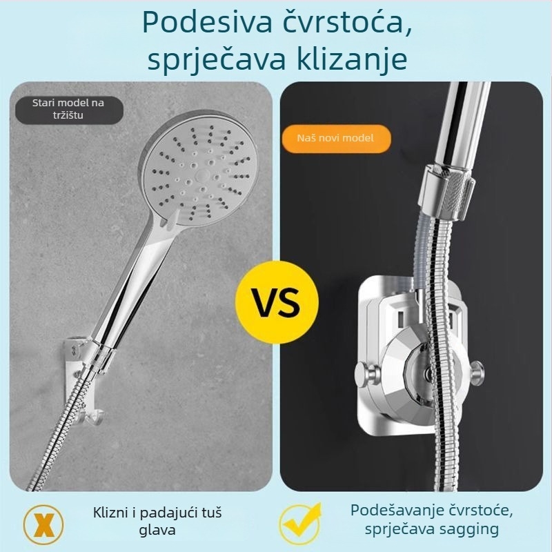 Držač za tuš glavu s postoljem (bez bušenja; ABS materijal; moderni minimalistički stil)