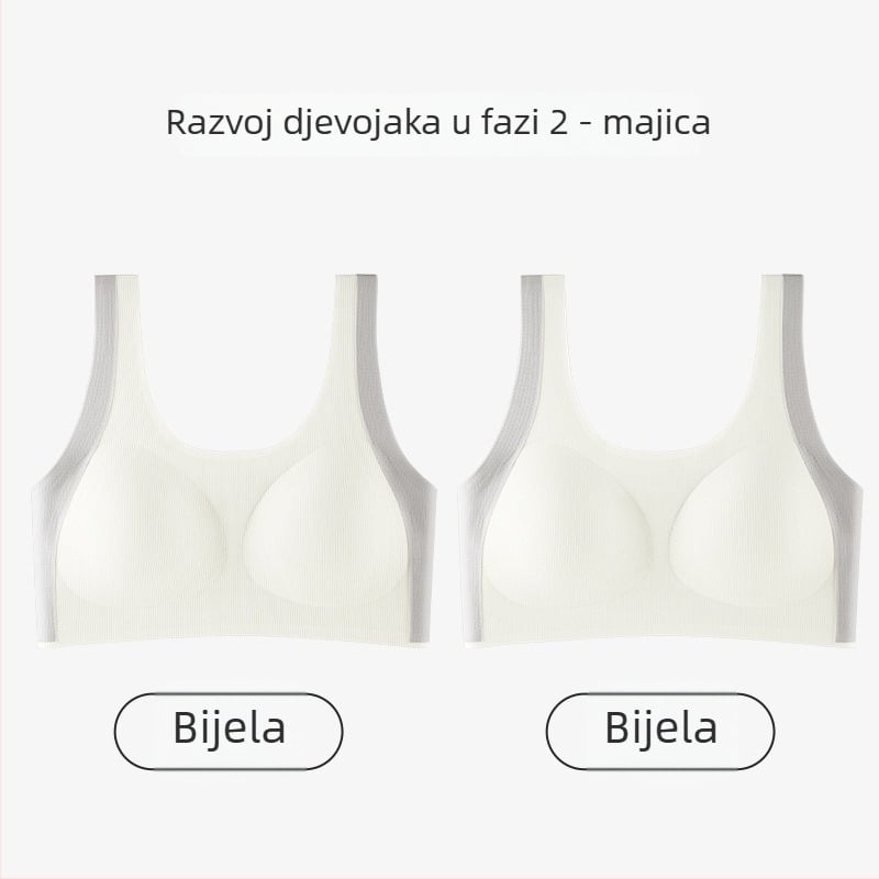 Dječji grudnjak u stilu vestice, najlon, puna košarica, tanke oblikovane košarice s pjenom, fiksne dvostruke naramenice, za dob 12–15