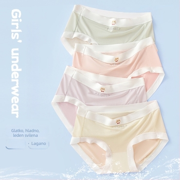 Dječje donje rublje za djevojčice Ice Silk — bezšivno, srednji struk, 83,4% najlon + 16,6% elastan, ljeto 2024