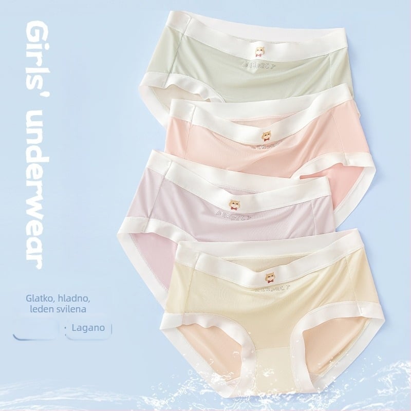 Dječje donje rublje za djevojčice Ice Silk — bezšivno, srednji struk, 83,4% najlon + 16,6% elastan, ljeto 2024