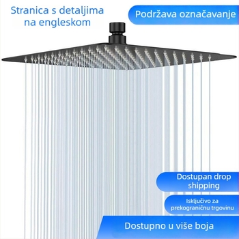 Kada za tuširanje, nehrđajući čelik, gornje raspršivanje, masaža, mjehurići, kiša, spiralna ugradnja, pečeno premazivanje