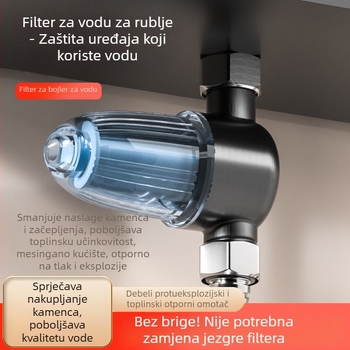 Predfiltr za bojler, demontažni i perivi, model BL-1019, tijelo od bakra + 316 nehrđajući čelik + PC, ugradnja navojem