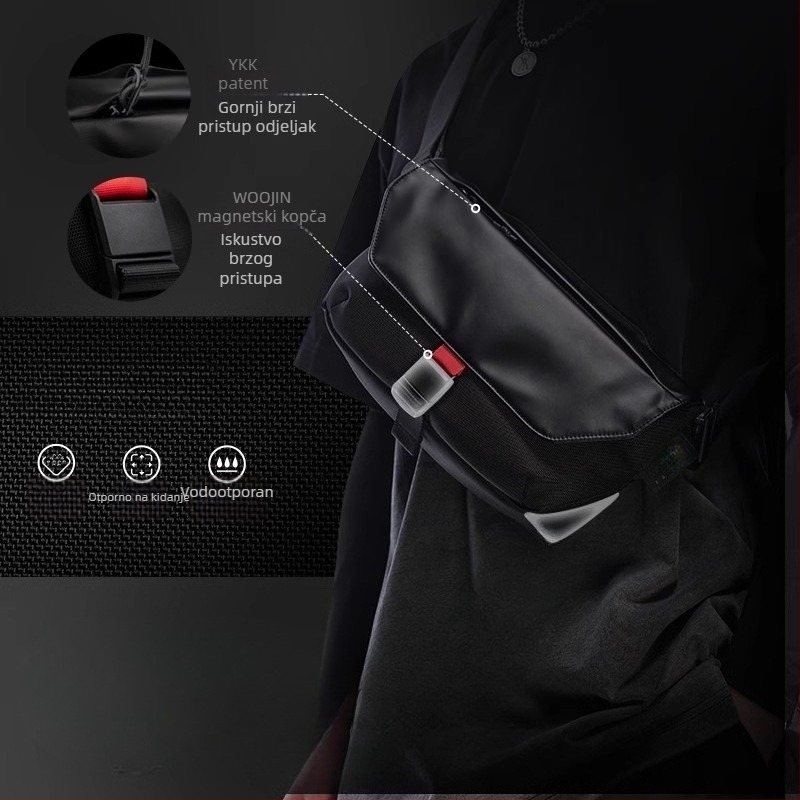 NOWTHAT muška PVC crossbody torba – vodootporna, izuzetno lagana, proširiva