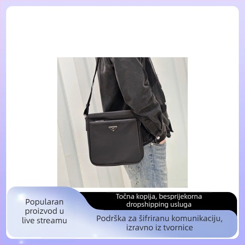 PRARR Muška crossbody torba za ramena od najlona, podstava od najlona, unisex dizajn, prozračna, lagana