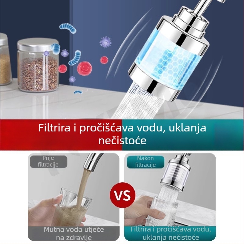 Filter za slavinu kuhinje s produženjem, zaštita od prskanja, model B91, djelomično bakreni, vodeni premaz, univerzalna instalacija