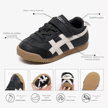 Forrest Gump dječje tenisice od prave kože - prozračne, lagane, Velcro zatvarač, gumeni potplat protiv klizanja
