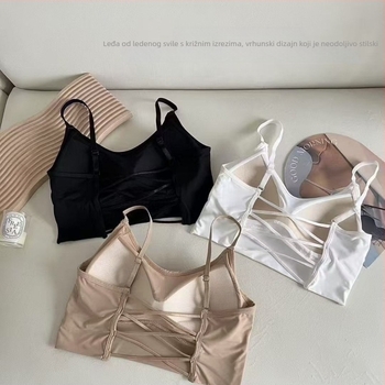 Ice Silk bešavno grudnjak – Tube Top za prsa s punom čašom i tankom oblikovom čašom, Nylon 50–70%